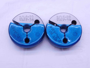 7/16 20 UNJF 3A THREAD RING GAGES .4375 GO NO GO P.D.'S = .4050 & .4019 CHECK - DW40858LVR