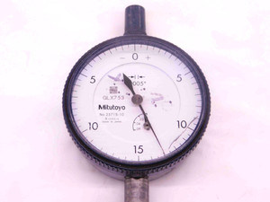 MITUTOYO No.2571S-10 DIAL TEST INDICATOR .075" MAX .0005 GRADUATION 6 JEWELS - NS6017CZ5