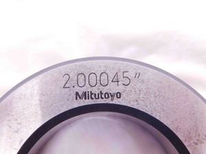 MITUTOYO 2.00045 MASTER PLAIN BORE RING GAGE 2.0000 +.0004 OVERSIZE 2.0 51 mm - NS6140CH5
