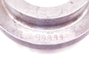 1.99999 MASTER PLAIN BORE RING GAGE ONSIZE 2.0 50.800 mm INSPECTION CHECK - NS6159CH5