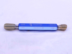 NEW 3/8 20 UN 3B VERMONT THREAD PLUG GAGE .375 GO NO GO P.D.'S = .3425 & .3465 - DW40964VTG