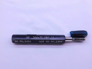 8 32 UNC 2A PREPLATE SET THREAD PLUG GAGE #8 .164 .1640 NO GO ONLY P.D. = .1389 - DW41046LVR