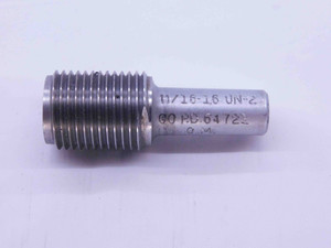11/16 16 UN 2 SPECIAL THREAD PLUG GAGE .6875 GO ONLY P.D. = .64721 INSEPCTION - DW41052LVR