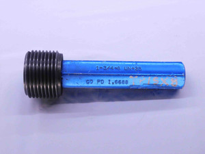 1 3/4 8 UN 2B THREAD PLUG GAGE 1.75 1.750 1.7500 GO ONLY P.D. = 1.6688 2B OR 3B - DW41055LVR