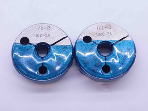 1/2 13 UNC 2A PREPLATE THREAD RING GAGES .5 .50 GO NO GO P.D.'S = .4456 & .4415 - DW41079BB6