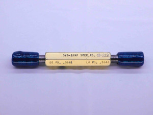 5/8 18 NF SPECIAL SET THREAD PLUG GAGE .625 GO NO GO P.D.'S = .5861 & .5848 - DW41095BB6