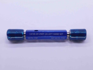 13/16 20 UNEF 2A LEFT HAND SET THREAD PLUG GAGE .8125 GO NO GO = .7787 & .7743 - DW41100BB6