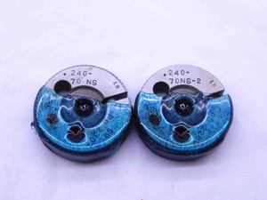 .240 70 NS 2 THREAD RING GAGES .24 .2400 GO NO GO P.D.'S = .2307 & .2280 CHECK - DW41128LVR