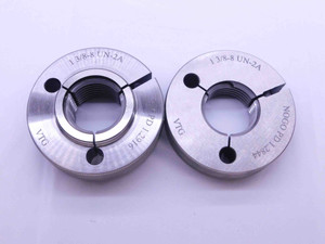NEW 1 3/8 8 UN 2A VERMONT THREAD RING GAGES 1.375 GO NO GO PDS= 1.2916 & 1.2844 - DW41208VTG