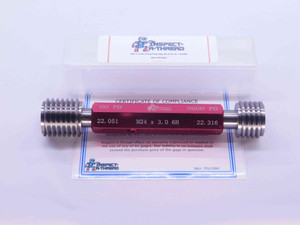 NEW M24 X 3.0 6H METRIC THREAD PLUG GAGE 24.0 3 GO NO GO PD'S = 22.051 & 22.316