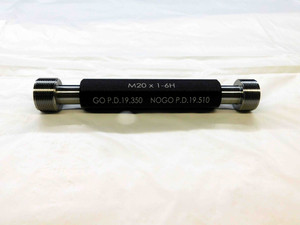 NEW M20 X 1.0 6H METRIC THREAD PLUG GAGE 20.0 1 GO NO GO PD'S = 19.350 & 19.510