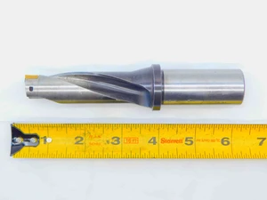 SANDVIK 23mm O.D. 5 7/8 OAL COOLANT THRU INDEXABLE INSERT DRILL 1" SHANK 2 FLUTE - JG4583CH5