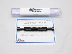 NEW G1/8 28 BSPP PIPE THREAD PLUG GAGE .125 GO NO GO P.D.'S = 9.147 & 9.254 1/8 - DW41381MSAF
