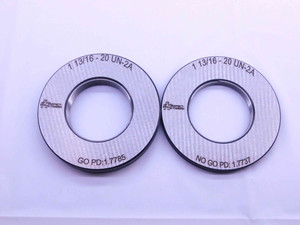 NEW 1 13/16 20 UN 2A SOLID THREAD RING GAGES 1.8125 GO NO GO = 1.7785 & 1.7737 - DW41391MSAF