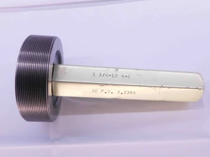3 3/8 18 N 2 THREAD PLUG GAGE 3.375 3.3750 GO ONLY P.D. = 3.3389 UN-2 2B OR 3B - DW41398CH5