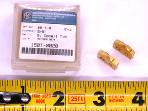2pcs AMEC 5/8 OD SERIES #0 T-A TiN S. COBALT SPADE DRILL INSERTS .625 150T-0020 - JJ1916BB6