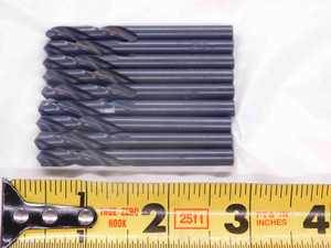 9PCS INTERSTATE #1 OXIDE HSS SCREW MACHINE LENGTH DRILL BIT 1/4 SHANK .228 - JJ1929BB6