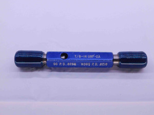 7/8 14 UNF 2A SPECIAL SET THREAD PLUG GAGE .875 GO NO GO P.D.'S = .8286 & .8216 - DW41429BB6