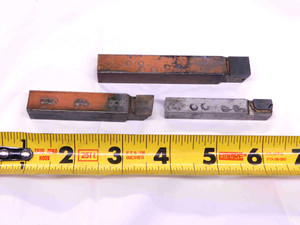 3 pcs LOT OF CARBIDE BRAZED LATHE TURNING TOOL BITS 3/8 TO 1/2 SHANKS C-8 AR 6 - JJ1962AY6