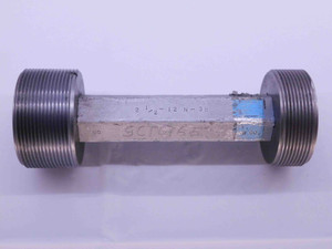 2 1/2 12 N 3B THREAD PLUG GAGE 2.5 2.50 GO NO GO P.D.'S = 2.4459 & 2.4519 UN-3B - DW41444CH5