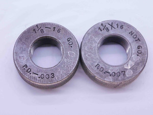 SHOP MADE 1 1/8 16 THREAD RING GAGE 1.125 1.1250 1 1/8"-16 GO AND NO GO - DW41499OB6