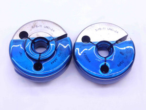 5/8 11 UNC 2A THREAD RING GAGES .625 .6250 GO NO GO P.D.'S = .5644 & .5589 CHECK - CH1034BU