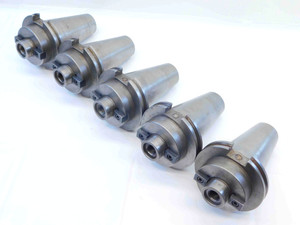5pc LOT OF CAT50 1 1/4 PILOT O.D. 1/2 KEY FACE MILL TOOL HOLDER 1 1/2 PROJECTION