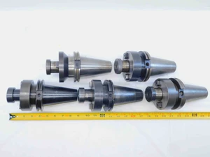 5pc LOT OF CAT50 1 1/2 PILOT O.D. 5/8 KEY FACE MILL TOOL HOLDER 2 1/2 PROJECTION