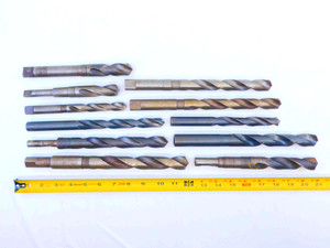11pc LOT OF HSS TWIST DRILL BITS RANGING FROM 15/16 - 39/64 SOME MODIFIED SHANKS - JG4748CH5