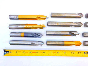 16pc LOT OF HSS 3/4 O.D. 90 DEG POINT ANGLE SPOT DRILLS 3/4 SHANKS .75 SPOTTING - JG4761CH5