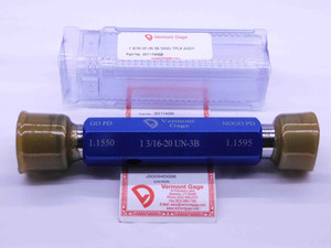 NEW 1 3/16 20 UN 3B VERMONT THREAD PLUG GAGE 1.1875 GO NO GO = 1.1550 & 1.1595 - DW41586VTG