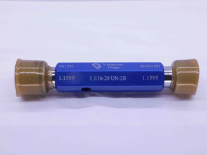 NEW 1 3/16 20 UN 3B VERMONT THREAD PLUG GAGE 1.1875 GO NO GO = 1.1550 & 1.1595 - DW41586VTG