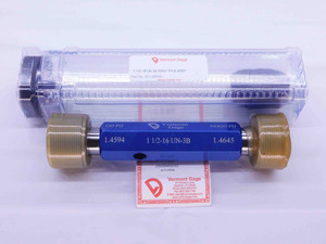 NEW 1 1/2 16 UN 3B VERMONT THREAD PLUG GAGE 1.5 GO NO GO PD'S = 1.4594 & 1.4645 - DW41599VTG