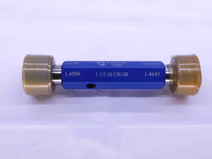 NEW 1 1/2 16 UN 3B VERMONT THREAD PLUG GAGE 1.5 GO NO GO PD'S = 1.4594 & 1.4645 - DW41599VTG