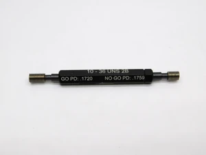NEW 10 36 UNS 2B THREAD PLUG GAGE #10 .190 .1900 GO NO GO P.D.'S = .1720 & .1759 - DW41564MSAF