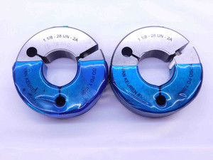 1 1/8 28 UN 2A THREAD RING GAGES 1.125 1.1250 GO NO GO P.D.'S = 1.1006 & 1.0966 - DW41576BE6