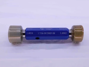 NEW 1 7/16 18 UNEF 3B VERMONT THREAD PLUG GAGE 1.4375 GO NO GO = 1.4014 & 1.4062 - DW41603VTG