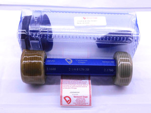 NEW 2 1/4 8 UN 3B VERMONT THREAD PLUG GAGE 2.25 GO NO GO PD'S = 2.1688 & 2.1766 - DW41606VTG