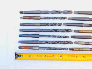 25pc LOT OF HSS MORSE TAPER #1 TWIST DRILL BITS RANGING FROM 9/32 - 29/64 MT1 - JG4889CH5