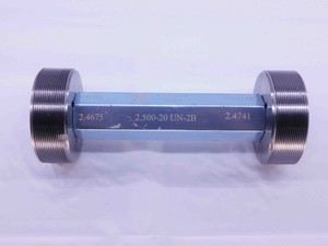 2 1/2 20 UN 2B VERMONT THREAD PLUG GAGE 2.5 GO NO GO P.D.'S = 2.4675 & 2.4741 - DW41617BD6