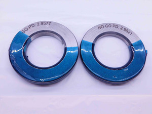 3" 16 UN 2A SOLID THREAD RING GAGES 3.0 3.00 GO NO GO P.D.'S = 2.9577 & 2.9521 - DW41705BA6