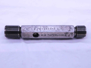 7/8 14 NF 3 LEFT HAND THREAD PLUG GAGE .875 GO NO GO P.D.'S = .8286 & .8322 - DW41718AE6