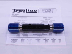 CERTIFIED 1 1/4 12 NF 3 SET THREAD PLUG GAGE 1.25 GO NO GO PDS= 1.1959 & 1.1919 - DW41728TLC