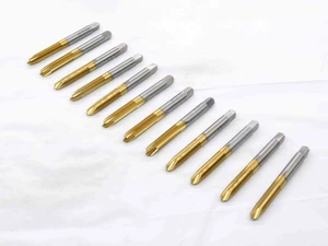 12pcs NEW GREENFIELD 1/4 28 NF GH5 HSS TiN COATED PLUG TAP 2 SPIRAL POINT FL .25 - NS6879CH5