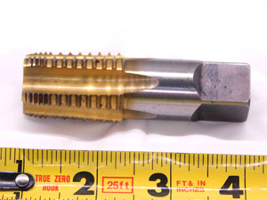 UB 3/4 14 NPT HSS TiN COATED PIPE TAP 5 STRAIGHT FLUTE .75 INTERRUPTED TOOTH - JJ2368CH5