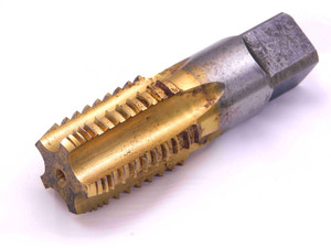 UB 3/4 14 NPT HSS TiN COATED PIPE TAP 5 STRAIGHT FLUTE .75 INTERRUPTED TOOTH - JJ2369CH5
