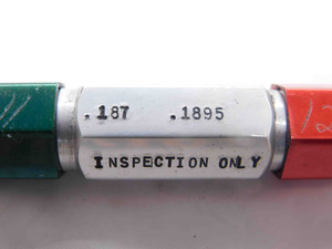 .1870 & .1895 PIN PLUG GAGE GO NO GO .1875 -.0005 UNDERSIZE 3/16 5 mm .187 - NS7093BG6