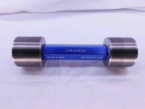 2 3/8 16 NS SET THREAD PLUG GAGE 2.375 2.3750 GO NO GO P.D.'S = 2.3344 & 2.3281 - DW41771BD6