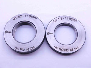 NEW G 1 1/2 11 BSPP SOLID PIPE THREAD RING GAGE 1.5 GO NO GO = 46.324 & 46.144 - DW41806MSAF