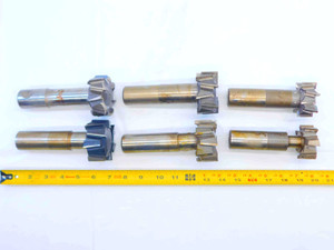 6pc LOT OF HSS STAGGERED TOOTH T-SLOT SIDE MILLING CUTTERS SIZES 1 1/4, 1 1/2 OD - JG5064AT5